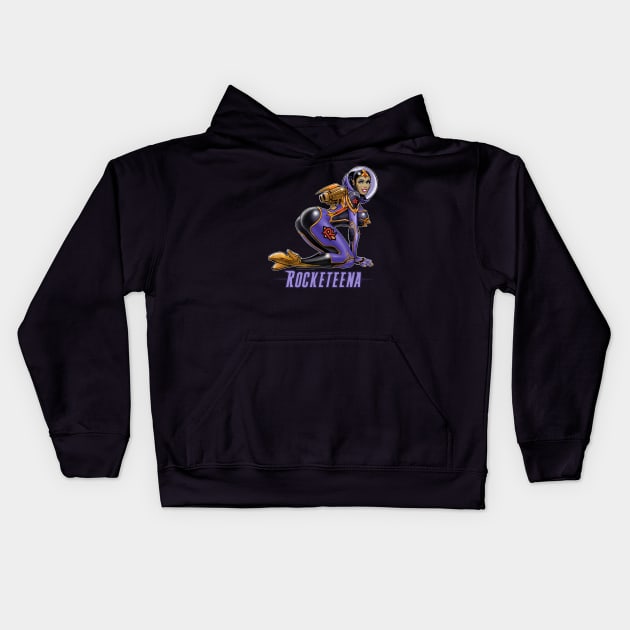 ROCKETEENA the Rocket Girl Kids Hoodie by Zeleznik